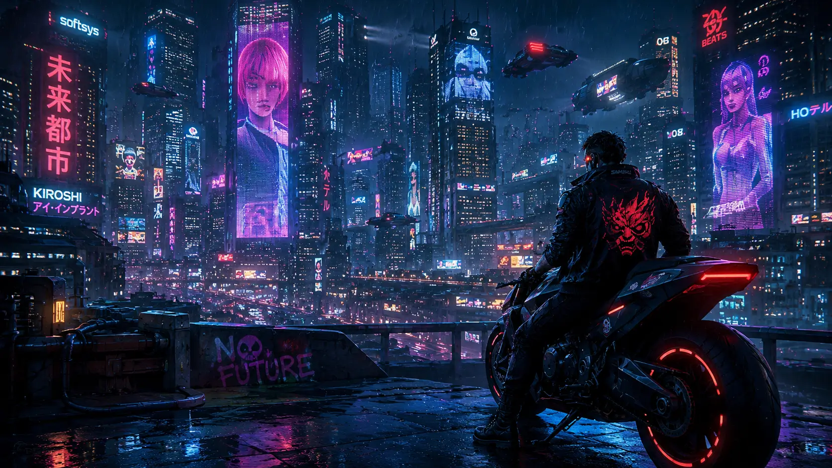 Neon nights in a cyberpunk city in Cyberpunk 2077